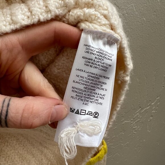 Anthropologie Maeve Cream Knit Mock Neck Cuffed Sweater - Picture 7 of 9